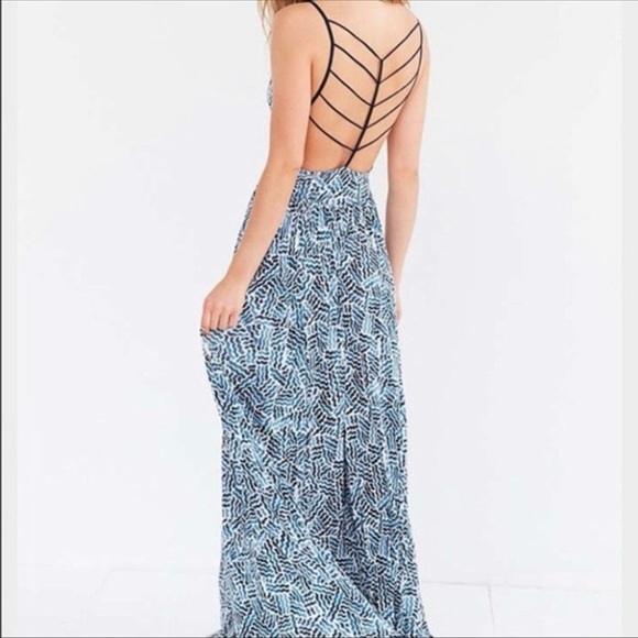 Urban Outfitters Women's Blue and White Dress - Picture 2 of 2